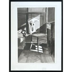 Hanne Schmidt, Galleri kbh kunst, billig kunst, stol, blæk på papir