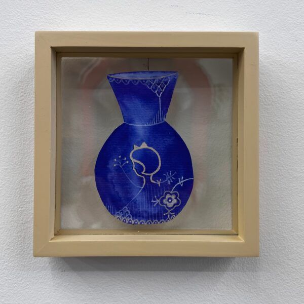 Marie Schack, galleri kbh kunst, Irma, vase, blå, billig kunst