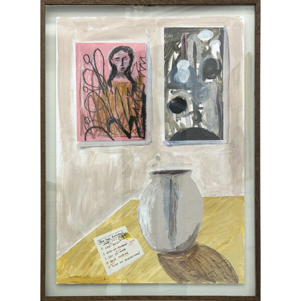 Marie Schack, Galleri kbh kunst, mixed media, vase, maleri, billig kunst