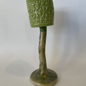 Hanne Schmidt, galleri kbh kunst, keramik, keramikskulptur, skulptur, grøn, standerlampe