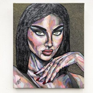 Maria Kleis, maleri, portræt, tattoo, tattovering, ansigt, galleri, kbh kunst, billig kunst