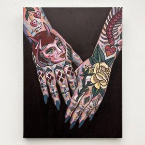 Maria Kleis, maleri, tattoo, tattovering, hænder, galleri, kbh kunst, billig kunst
