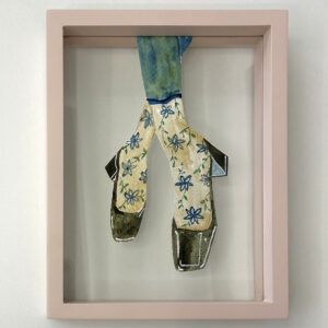 Marie Schack, Galleri, kbh, kunst, akvarel, udklip, billig kunst, dansesko, sko, fødder