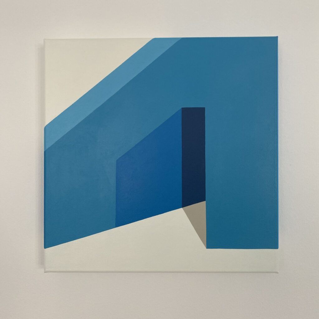 Rene Tromborg, galleri kbh kunst, blå, konkret kunst, minimalisme.