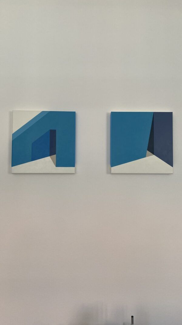 Rene Tromborg, galleri kbh kunst, geometri, konkret kunst. blå