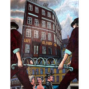 Alexei Svetlov, Galleri kbh kunst, maleri, mixed media, københavn, figurativ, byen, byliv, surrealisme