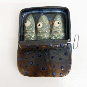 Mette Cecilie Smedegaard, Galleri kbh kunst, kunst, brugskunst, keramik, billig kunst, sardiner, dåse